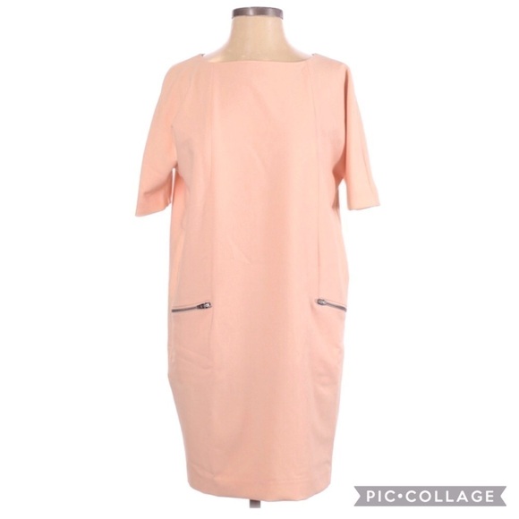 Ava & Aiden Peach Short Sleeve Shift Dress - Picture 1 of 3
